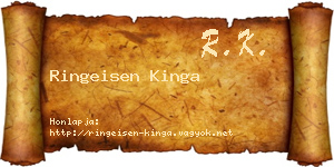 Ringeisen Kinga névjegykártya